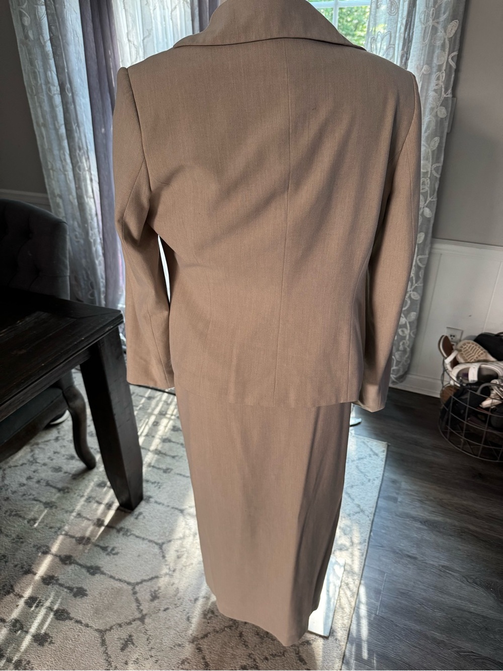 SPIEGEL Classic Women's Light Taupe Blazer and Skirt Set - Picture 3 of 6